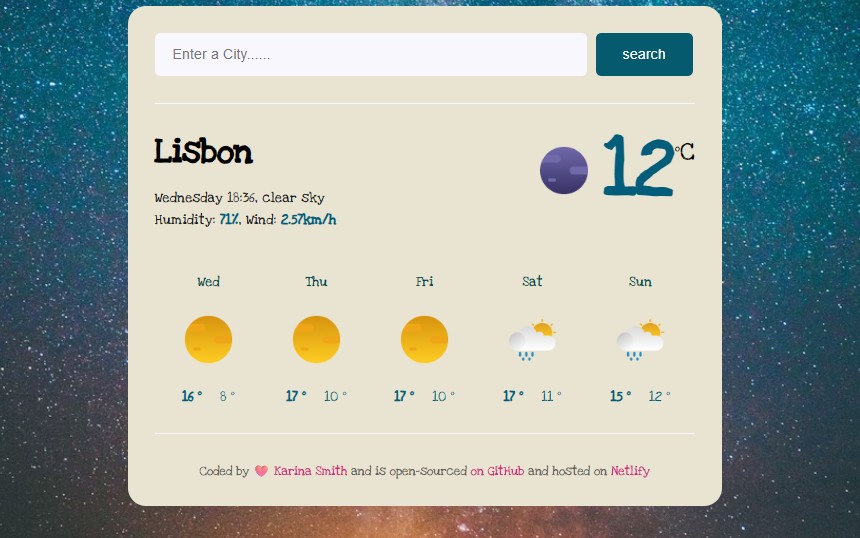 Weather App screenshot